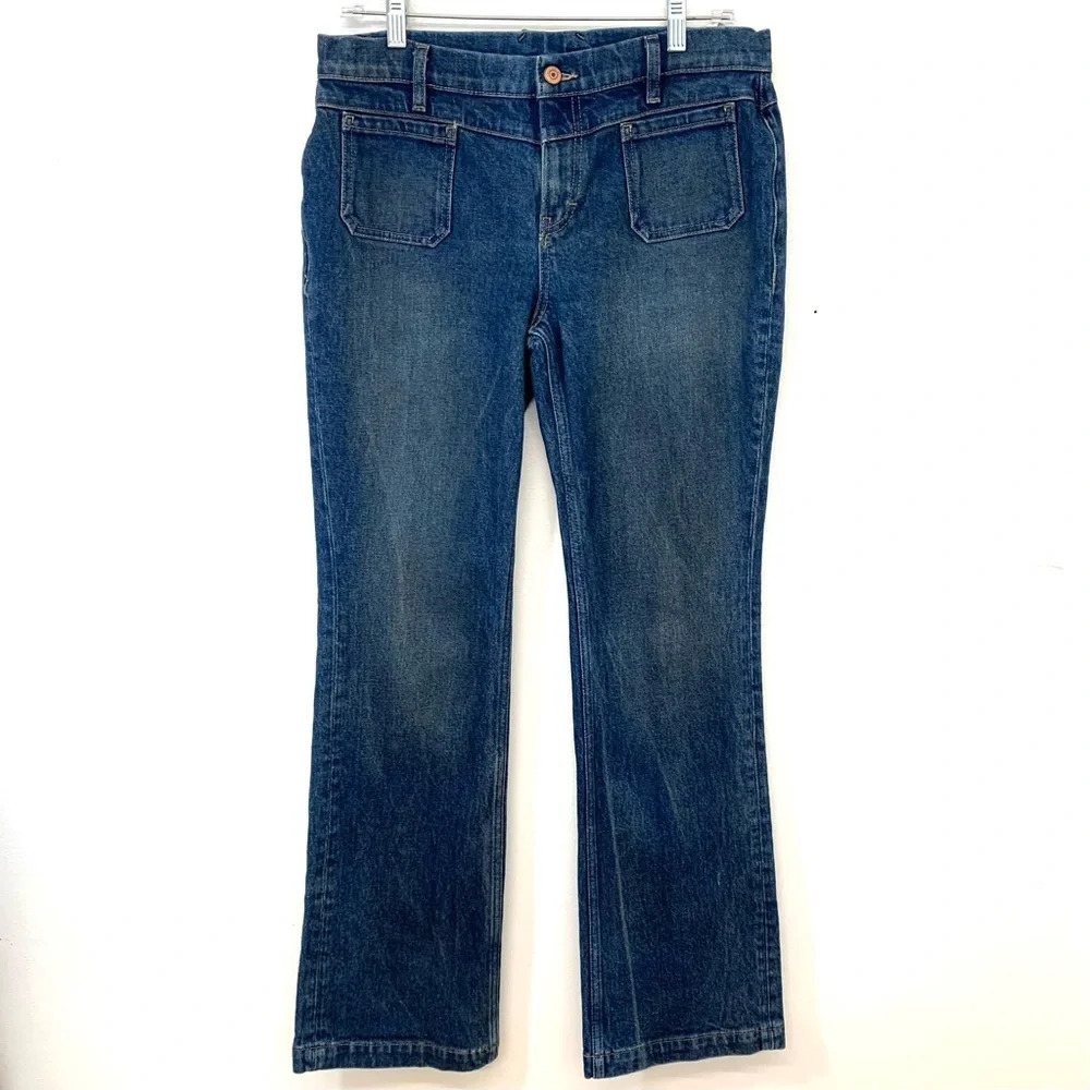 Baykan Denim‎ Jeans Woman 28  Relaxed Gigi Mid Rise Straight Patch Pockets 31"